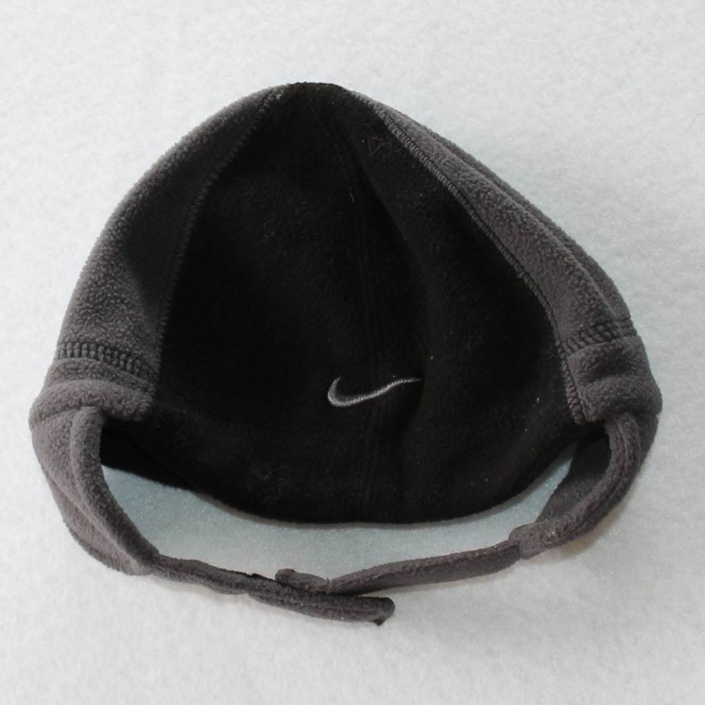 Nike‎ Kids Toddler Black Fleece Hat Ear Cover Beanie Winter Warm Activewear